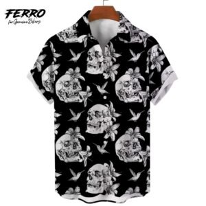CAMISA SKULLS AND FLOWERS