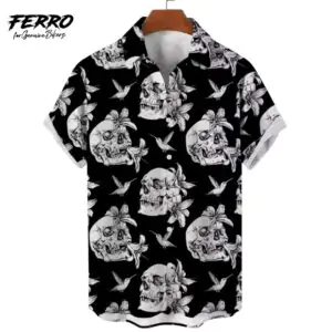 CAMISA SKULLS AND FLOWERS