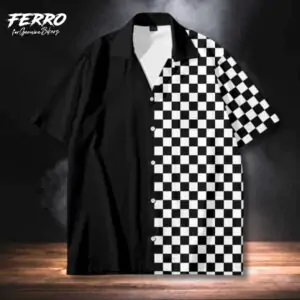 CAMISA BLACK AND SQUARES