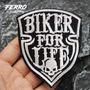 PATCH BIKER FOR LIFE WHITE